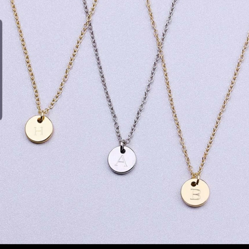 Initial silver necklace
